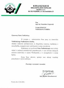 Podziękowania rok 2008