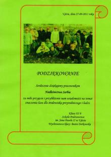Podziękowania rok 2011