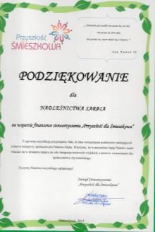 Podziękowania rok 2013