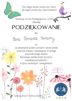 2023_03_21 - Podziękowania 2023 - Szkoła Podstawowa im. Mistrzów Sportu w Sarbi 2 z 2