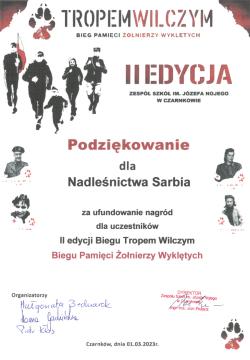 2023_03_01 - Podziękowania 2023 - Zespół Szkół im. Józefa Nojego w Czarnkowie