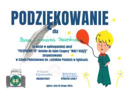 2023_02_20 - Podziękowania 2023 - Szkoła Podstawowa im. Leśników Polskich w Gębicach