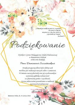 2022_06_24 - Podziękowania 2022 - Szkoła Podstawowa w Romanowie Dolnym