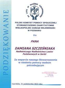 2022_10_21 - Podziękowania 2022 - Polski Komitet Pomocy Społecznej