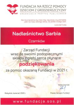 2022_04_07 - Podziękowania 2022 - Fundacja na rzecz Pomocy Dzieciom z Grodzieńszczyzny