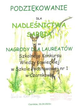 2023_04_26 - Podziękowania 2023 - Szkoła Podstawowa nr 1 im. Henryka Sienkiewicza w Czarnkowie