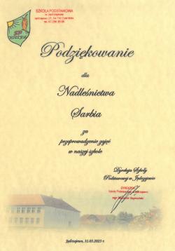 2023_03_31 - Podziękowania 2023 - Szkoła Podstawowa w Jędrzejewie