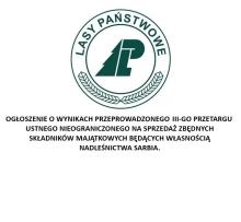 Ogłoszenie o wynikach III-go przetargu na sprzedaż składników majątkowych