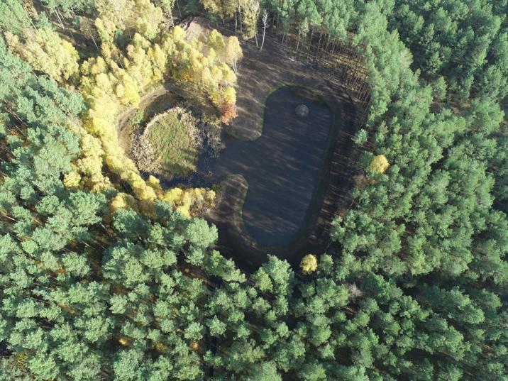 Zbiornik retencyjny na terenie Leśnictwa Gębice